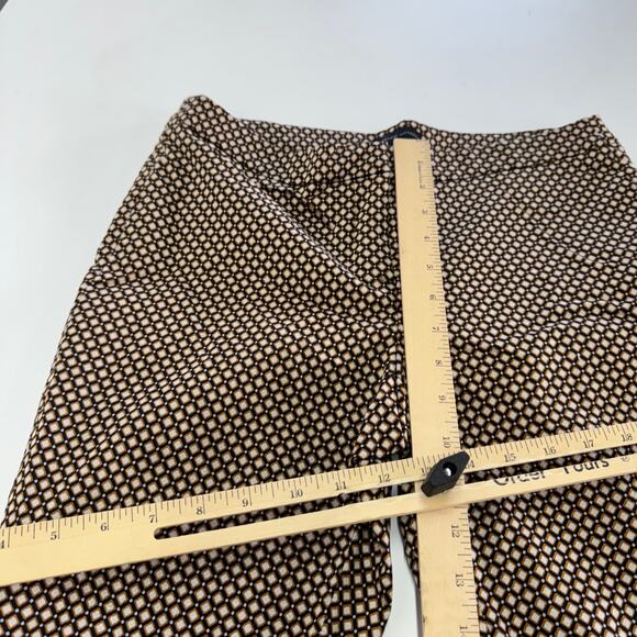 Adrienne Vittadini Pants Womens 6‎ Yellow Mustard Combo Diamond Printed Ankle - Picture 7 of 9